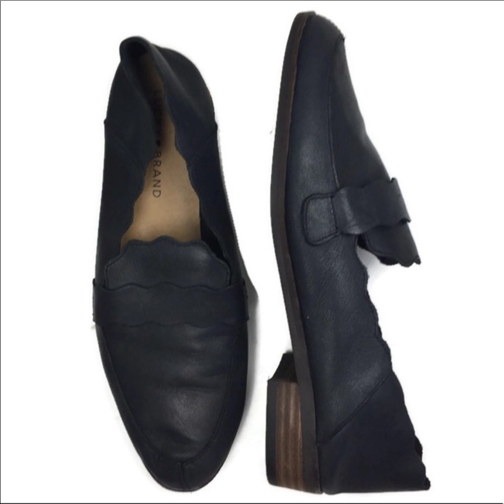 Lucky Brand Scalloped Trim Stacked Heel Loafer 10